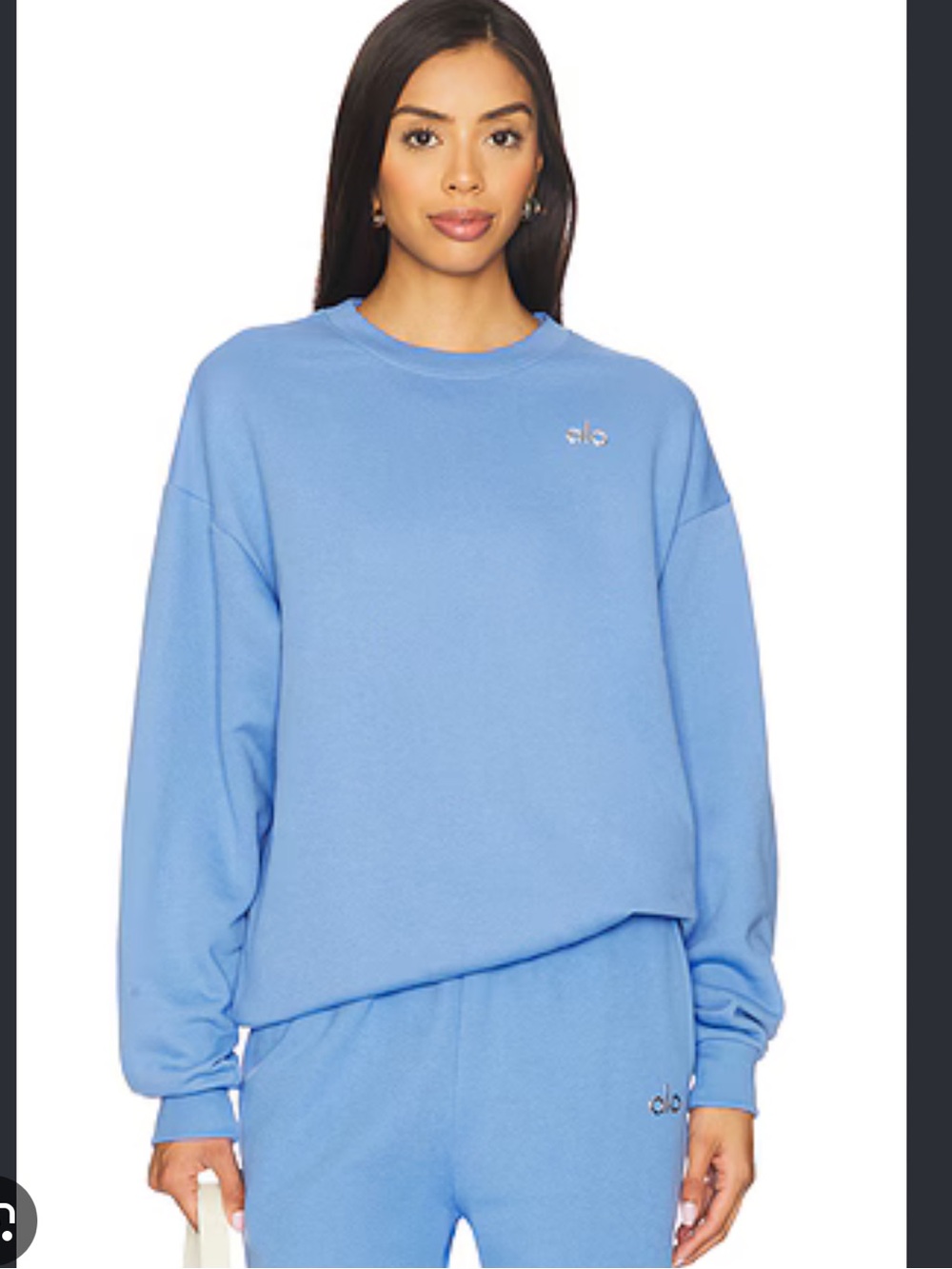 Alo Accolade Sweatshirt Blue Crystal Clear Blue Sz XXS